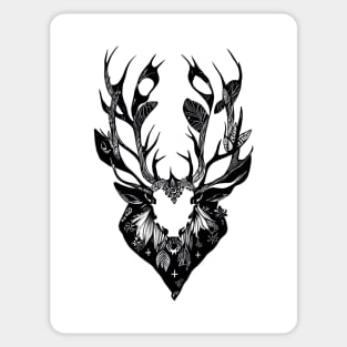 Stag Deer Wild Animal Nature Illustration Art Tattoo Sticker